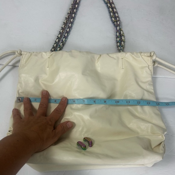 Rebecca Minkoff Zero Gravity Chantilly Leather Metallic Chain Shoulder Tote Bag - Picture 6 of 15